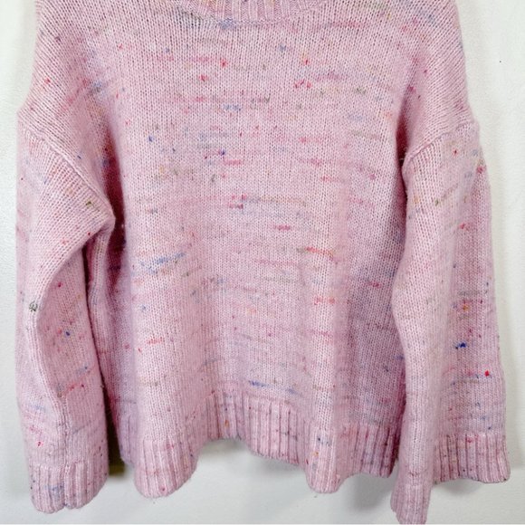 Club Monaco Alpaca Wool Pink Bell Sleeve Confetti Sweater Ocallah Size Medium - Picture 6 of 16